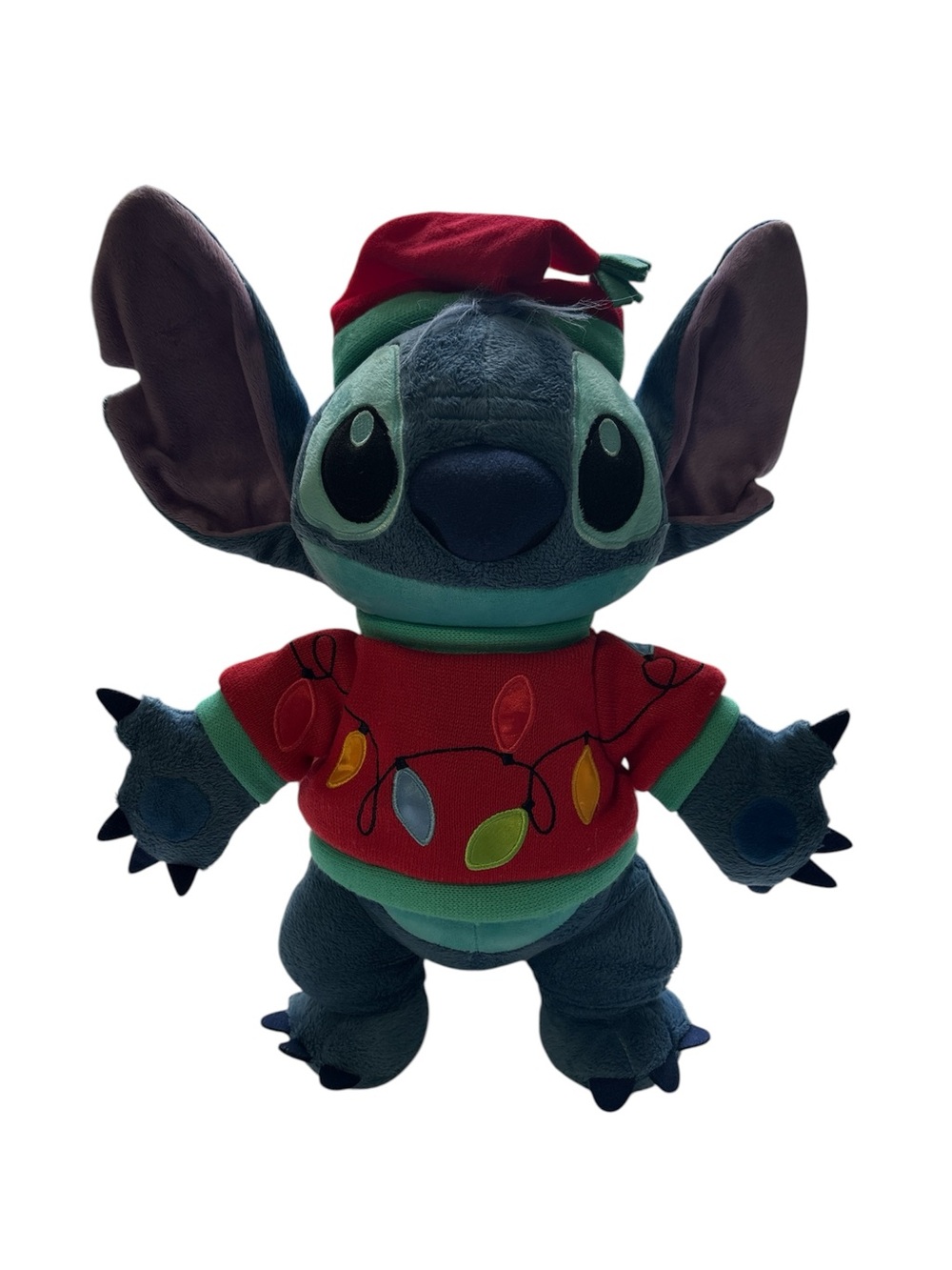Disney Stitch Plush Toy - Blue with Red Holiday Sweater